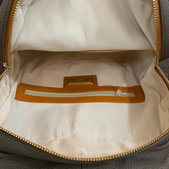 NWT VALENTINA Made In Italy Leather Twist Backpack With Front Pocket